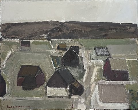 Motif from the Faroe Islands, oil painting on canvas, mounted in a new light 
natural frame.