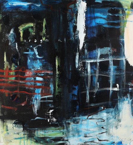 "Fragment" Oil painting on canvas in silver frame.