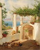 "View of the Bay of Naples" Oil painting on canvas, the painting has just been 
cleaned and  in perfect condition.